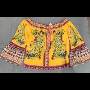 NWT - Umgee Yellow off shoulder top